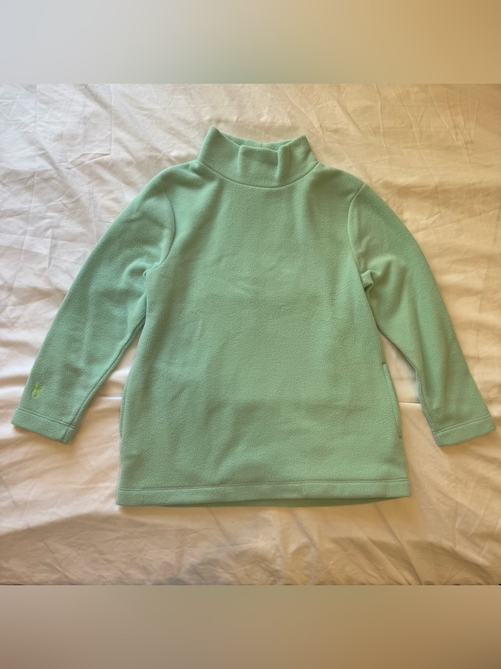 Dudley Stephens Mint Green Vello Fleece Cobble Hill Turtleneck Tunic M Top Shirt